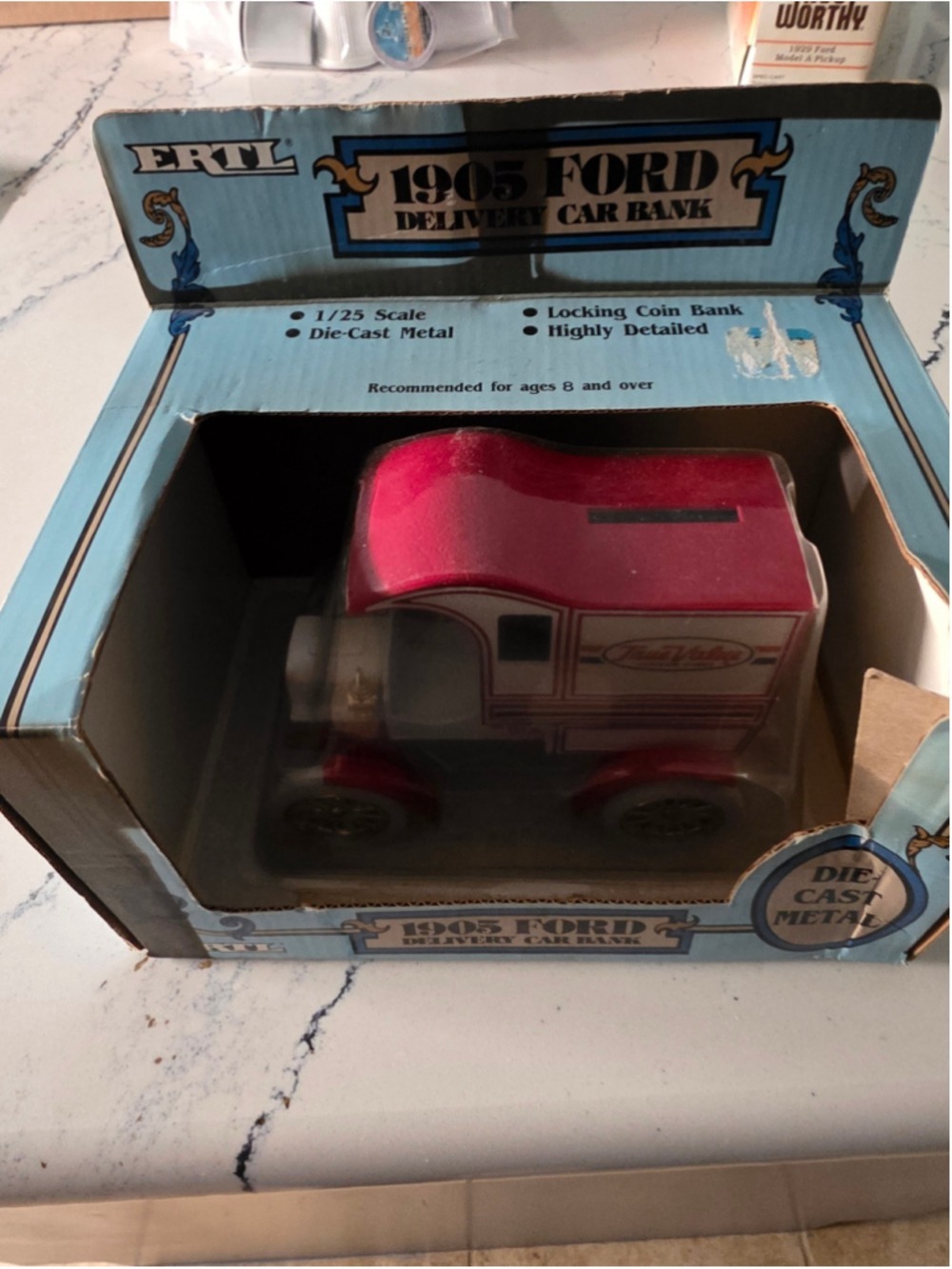 Boys Ertl 1905 Ford Delivery Car Bank Toy One Size Red White